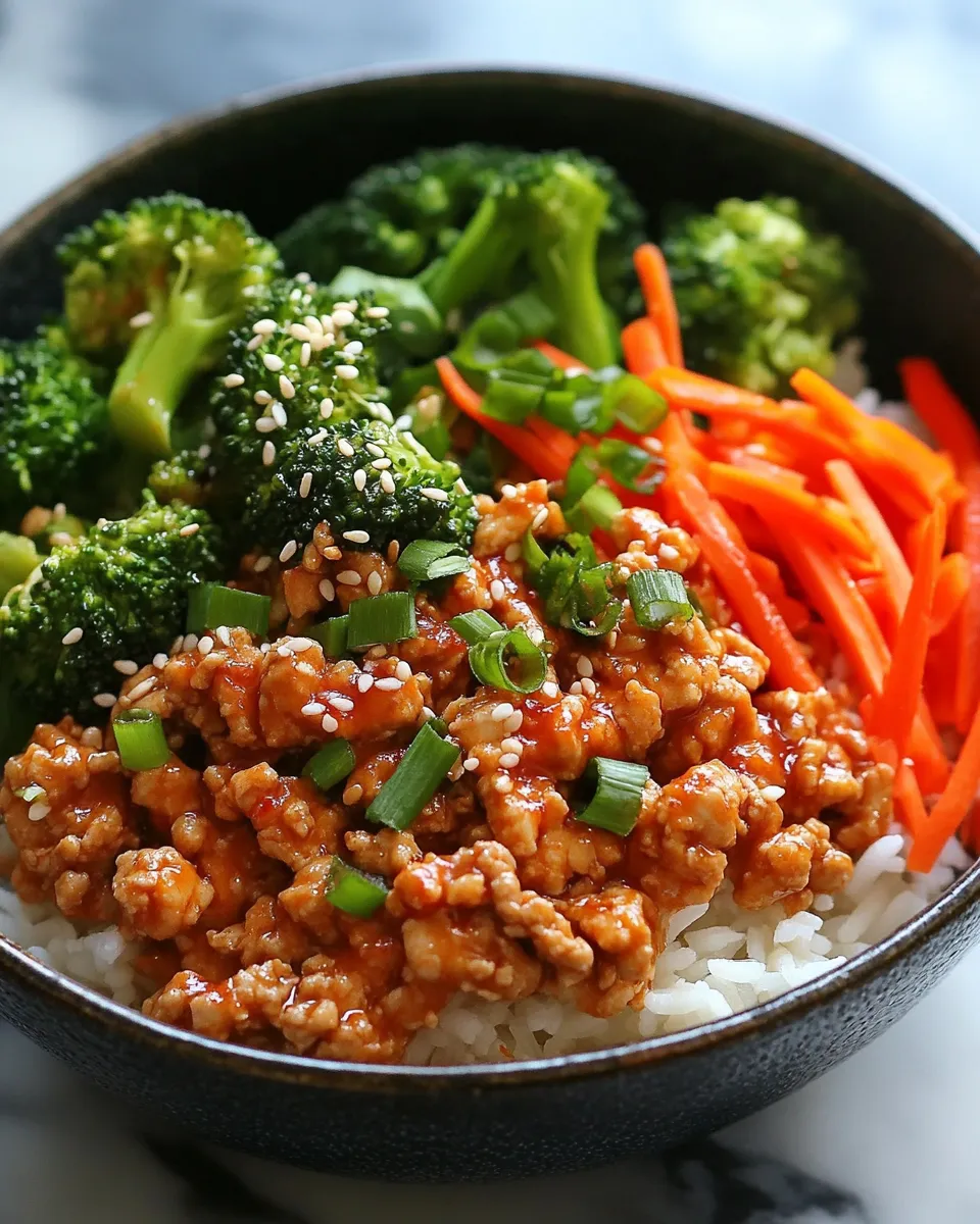 Spicy Firecracker Ground Chicken Bowl Weeknight Dinner Win