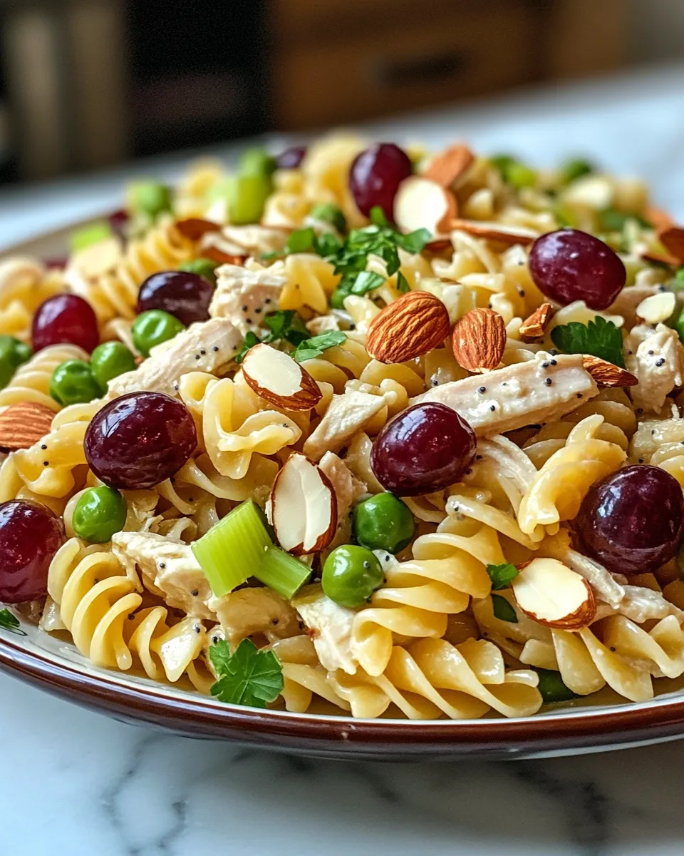 Irresistible Chicken Grape Pasta Salad with Poppy Seed Dressing