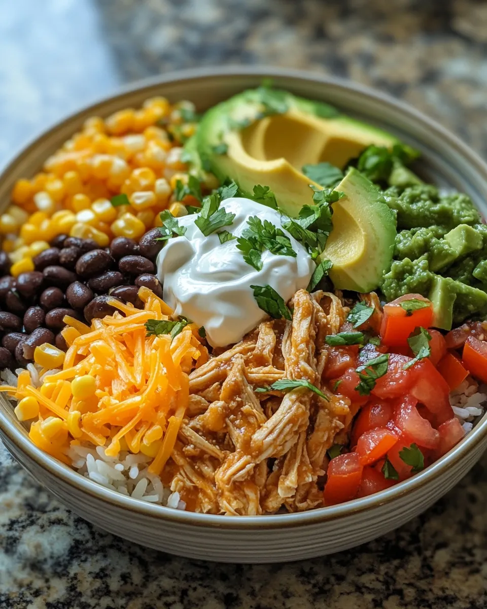 Easy Slow Cooker Chicken Burrito Bowl Quick Family Favorite