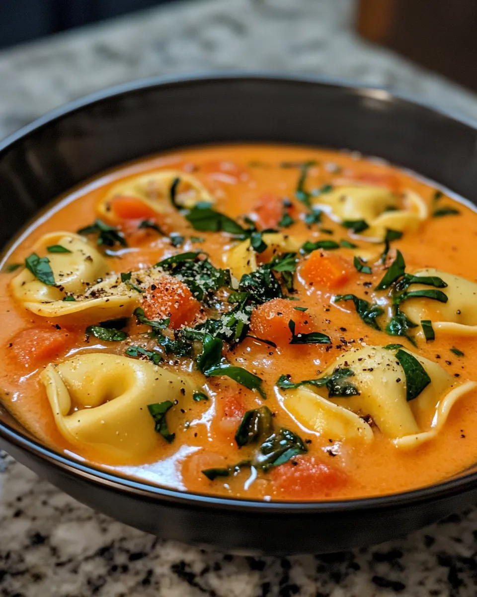 Creamy Parmesan Tomato Tortellini Soup Weeknight Family Favorite