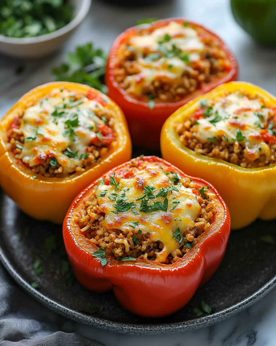 Best Ever Ground Turkey Stuffed Peppers Meal Prep Hero