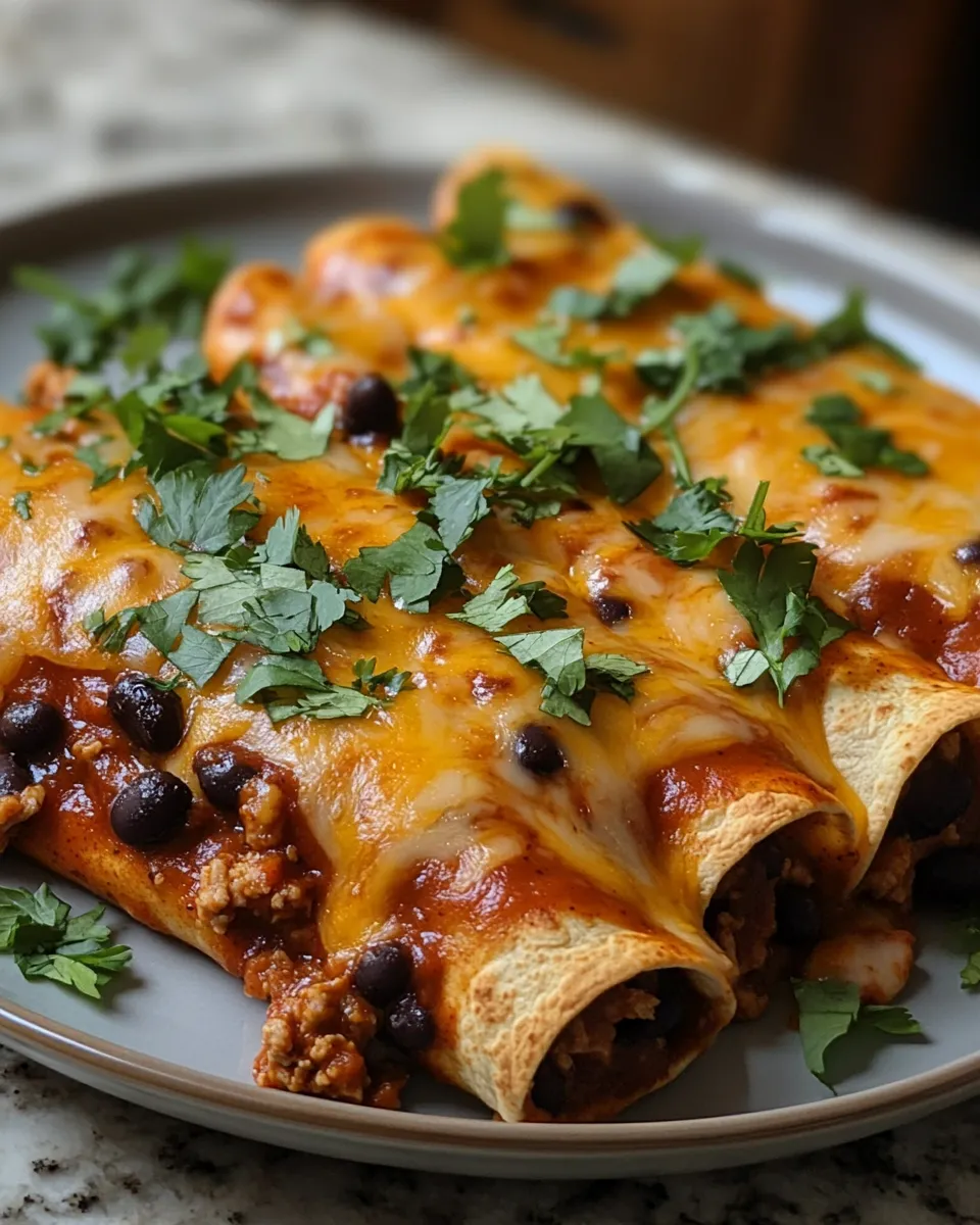 Irresistible Ground Turkey Black Bean Enchiladas