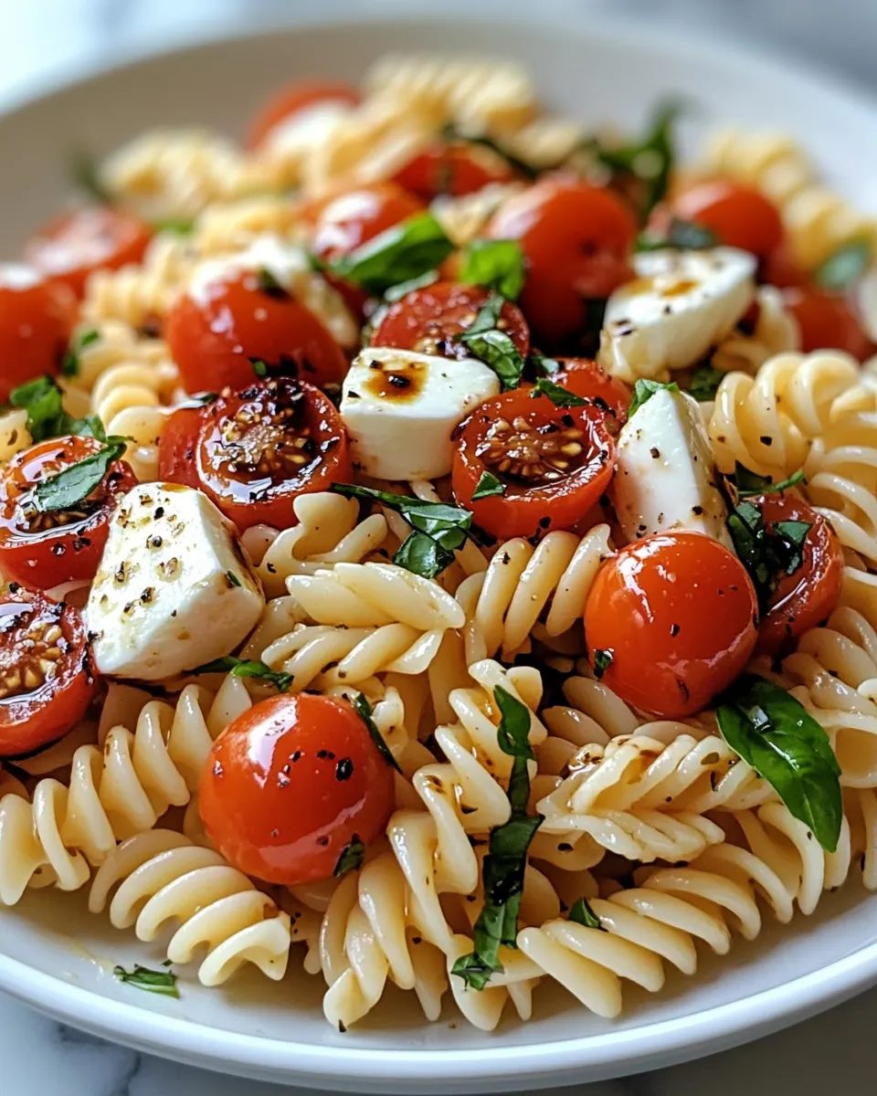 Addictive Caprese Pasta Salad with Balsamic Glaze
