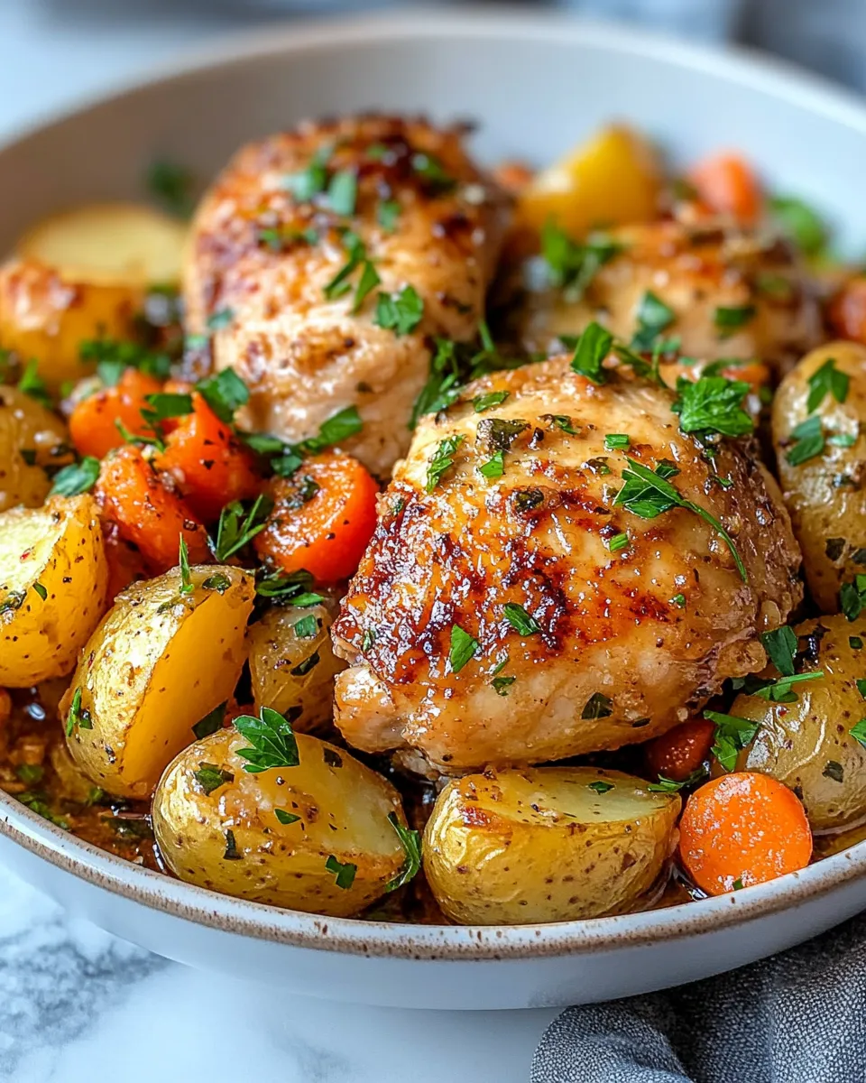 Delicious Crock Pot Garlic Butter Chicken with Potatoes and Carrots