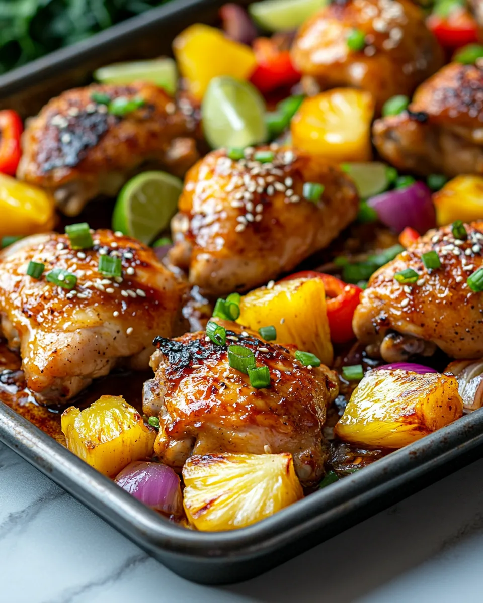 Juicy Hawaiian Chicken Sheet Pan Tropical Flavor Explosion