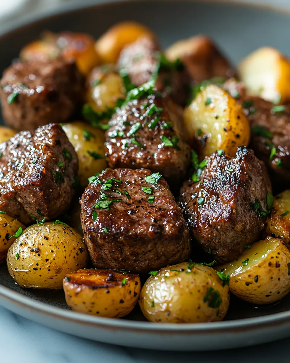 Irresistible Garlic Butter Steak Bites and Potatoes