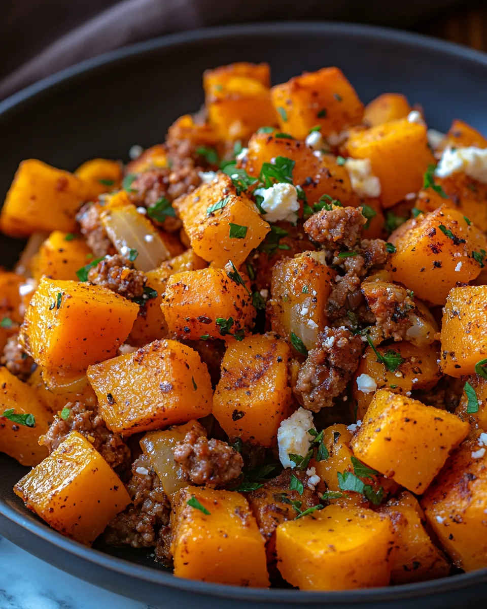Irresistible Roasted Butternut Squash With Ground Turkey