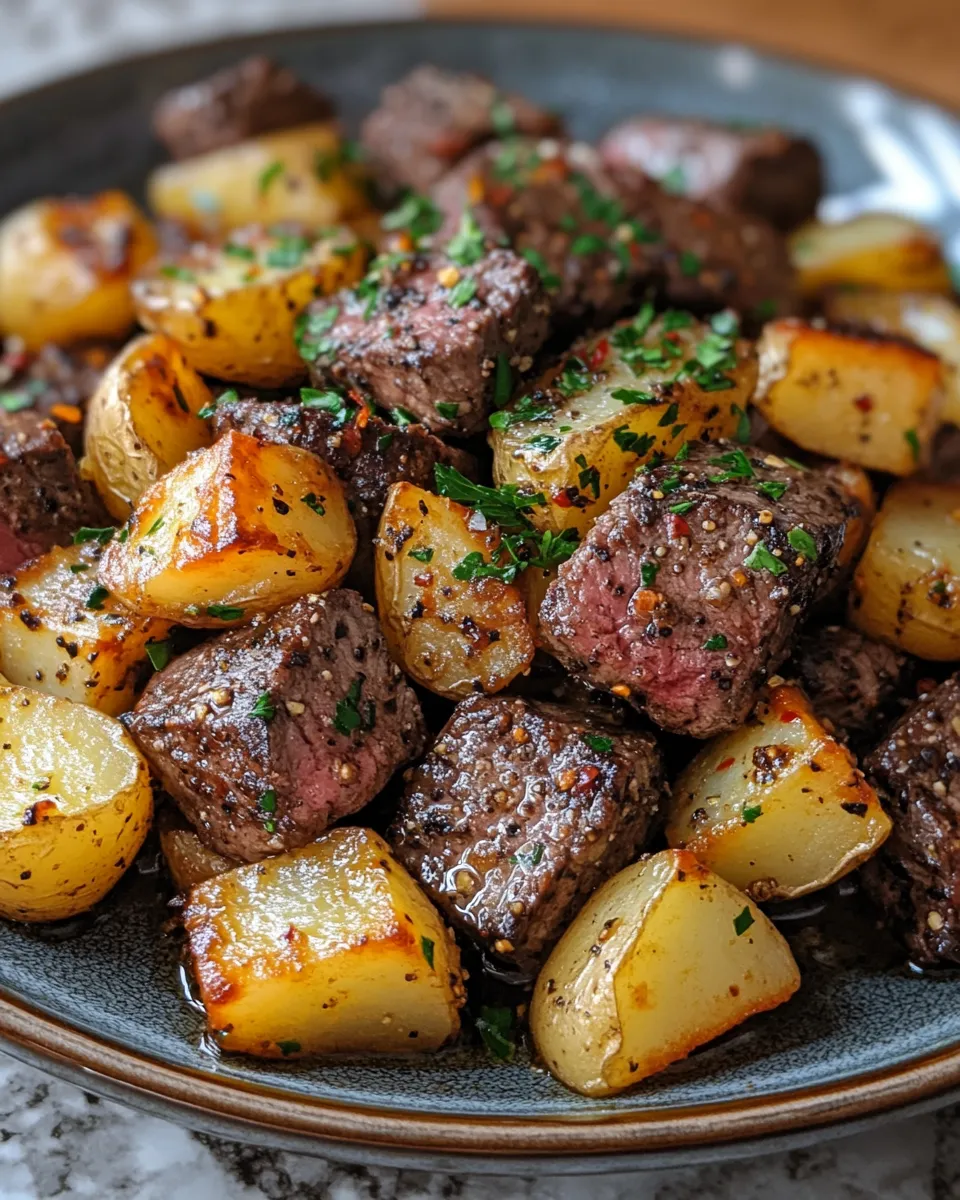 Irresistible Garlic Butter Steak Bites and Potatoes Dinner Magic Tonight