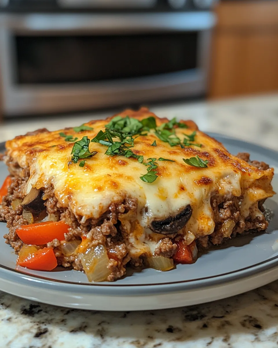 Mouthwatering High Protein Low Carb Philly Cheesesteak Casserole