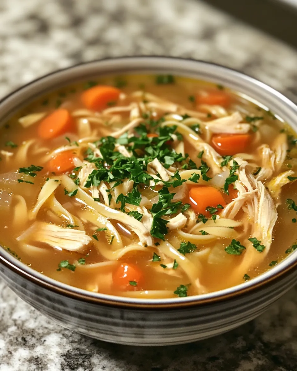 Cozy Ginger Garlic Chicken Noodle Soup – Perfect Sick Day Soup