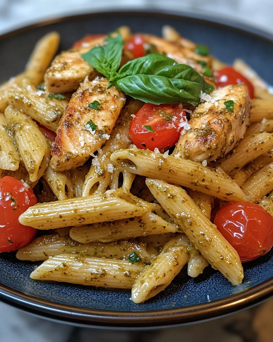 Creamy Pesto Pasta with Parmesan Chicken One Pan Wonder