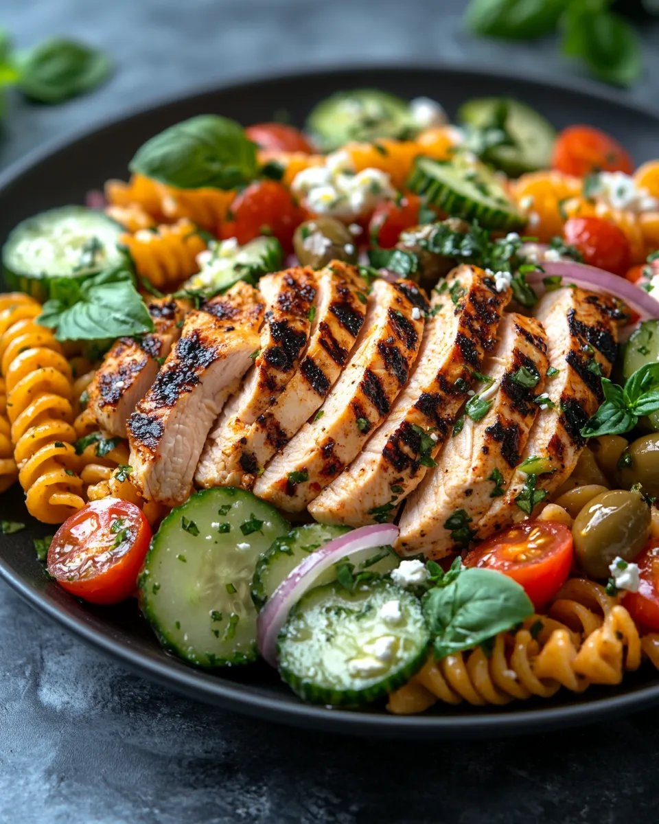 Healthy Mediterranean Chicken Pasta Salad Feel Good