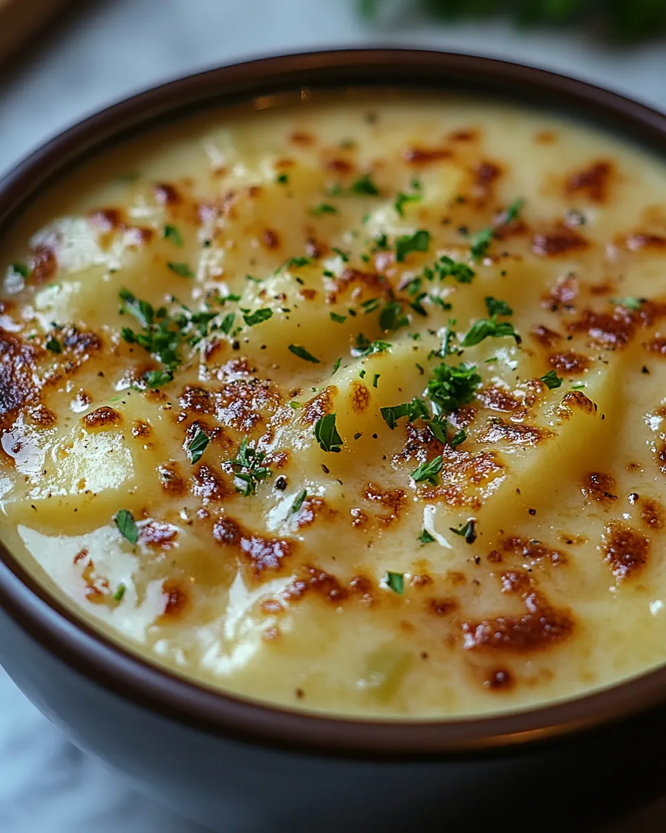 Irresistible Cheddar Garlic Herb Potato Soup Cozy Comfort Bowl