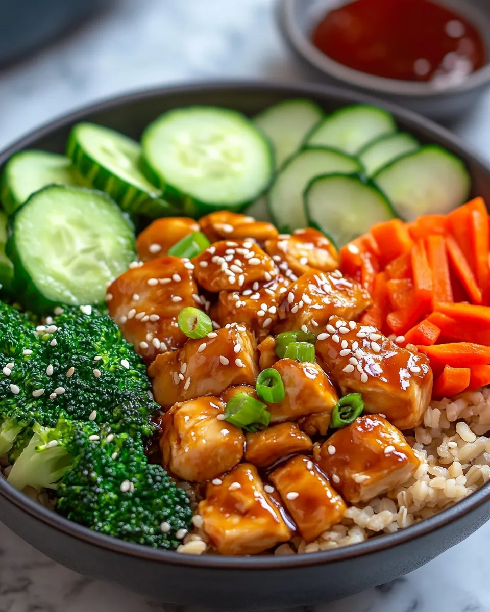 Healthy Chicken Teriyaki Rice Bowl Dinner
