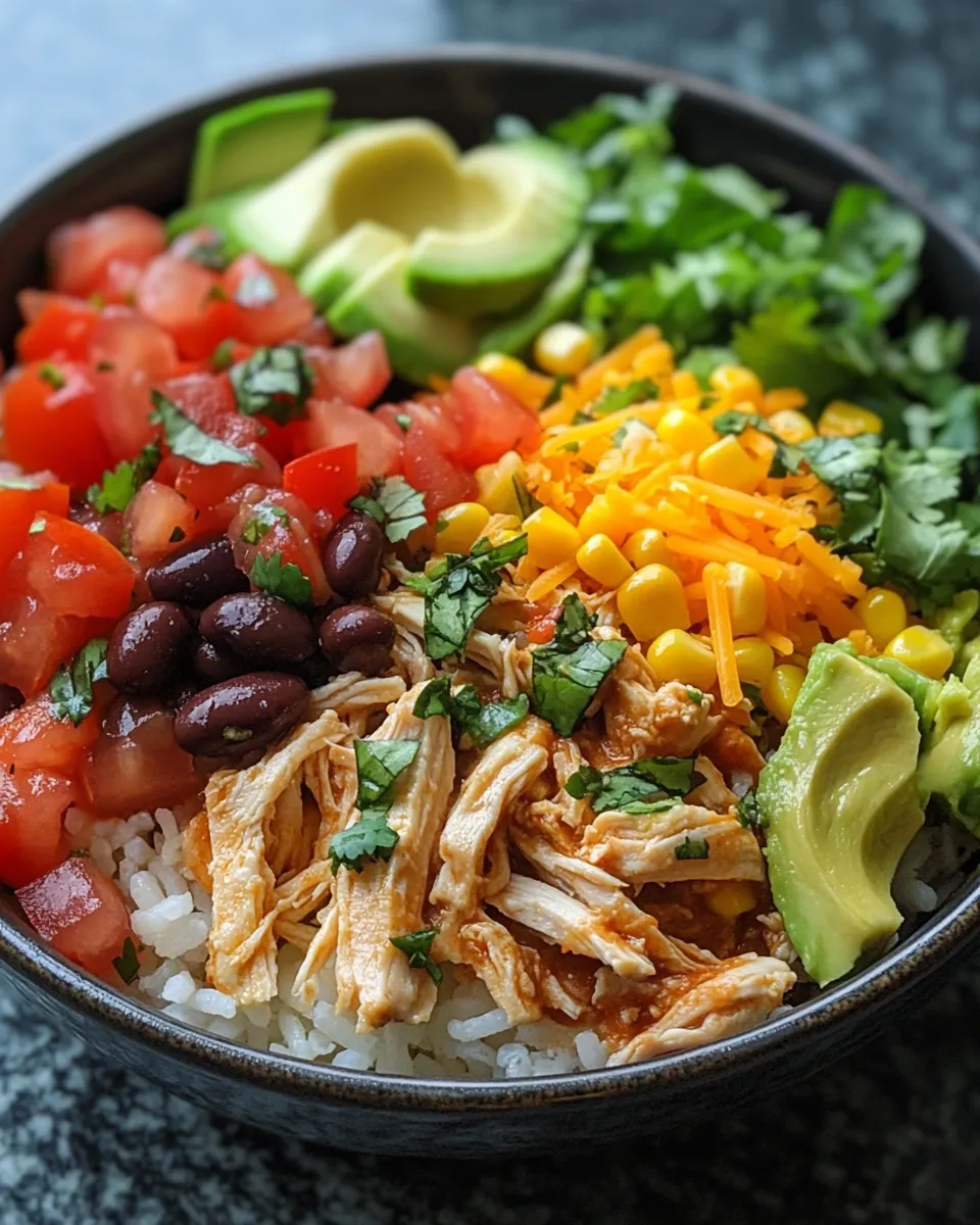 Delicious Slow Cooker Chicken Burrito Bowl