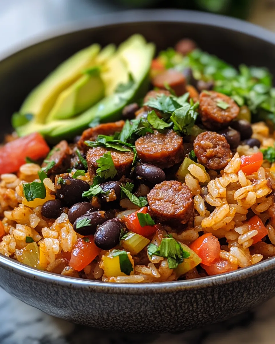 Ultimate Black Beans and Rice with Sausage