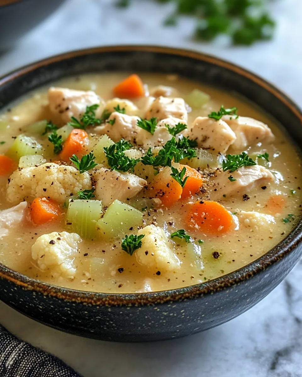 Comforting 30 Minute Cauliflower Chicken Soup