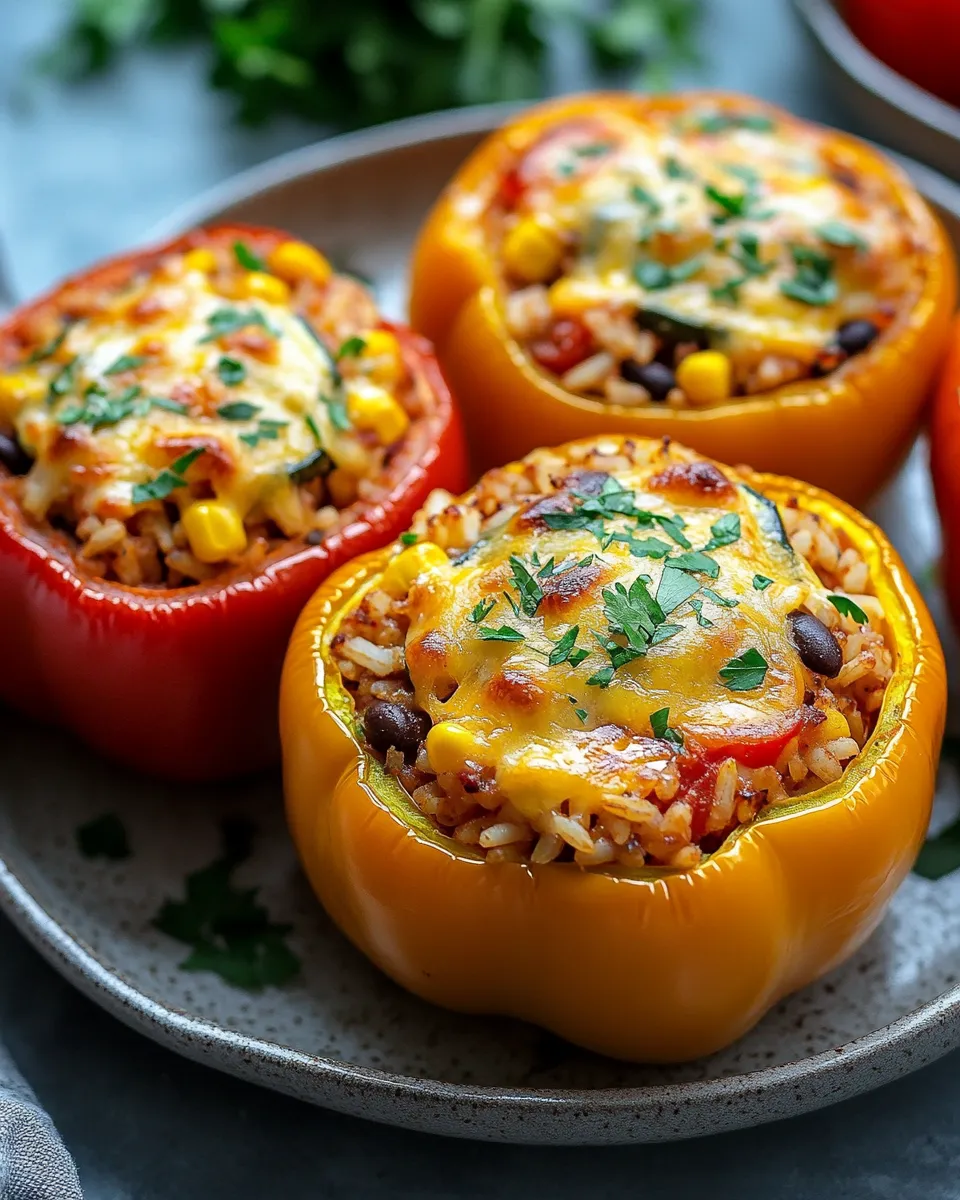 Irresistible Stuffed Bell Peppers with Rice & Veggies