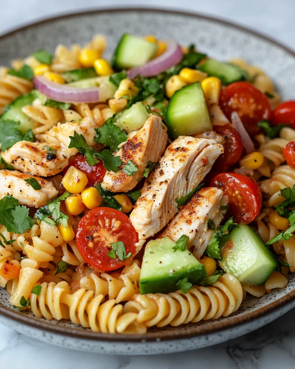 Ultimate Chicken Pasta Salad Recipe with Avocado