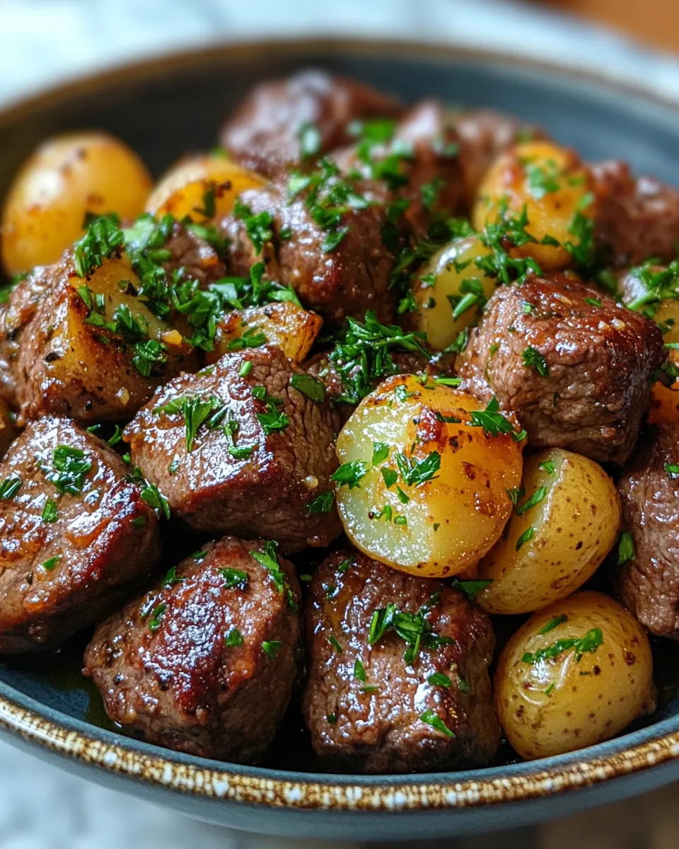 Mouthwatering Slow Cooker Garlic Butter Beef Bites with Potatoes