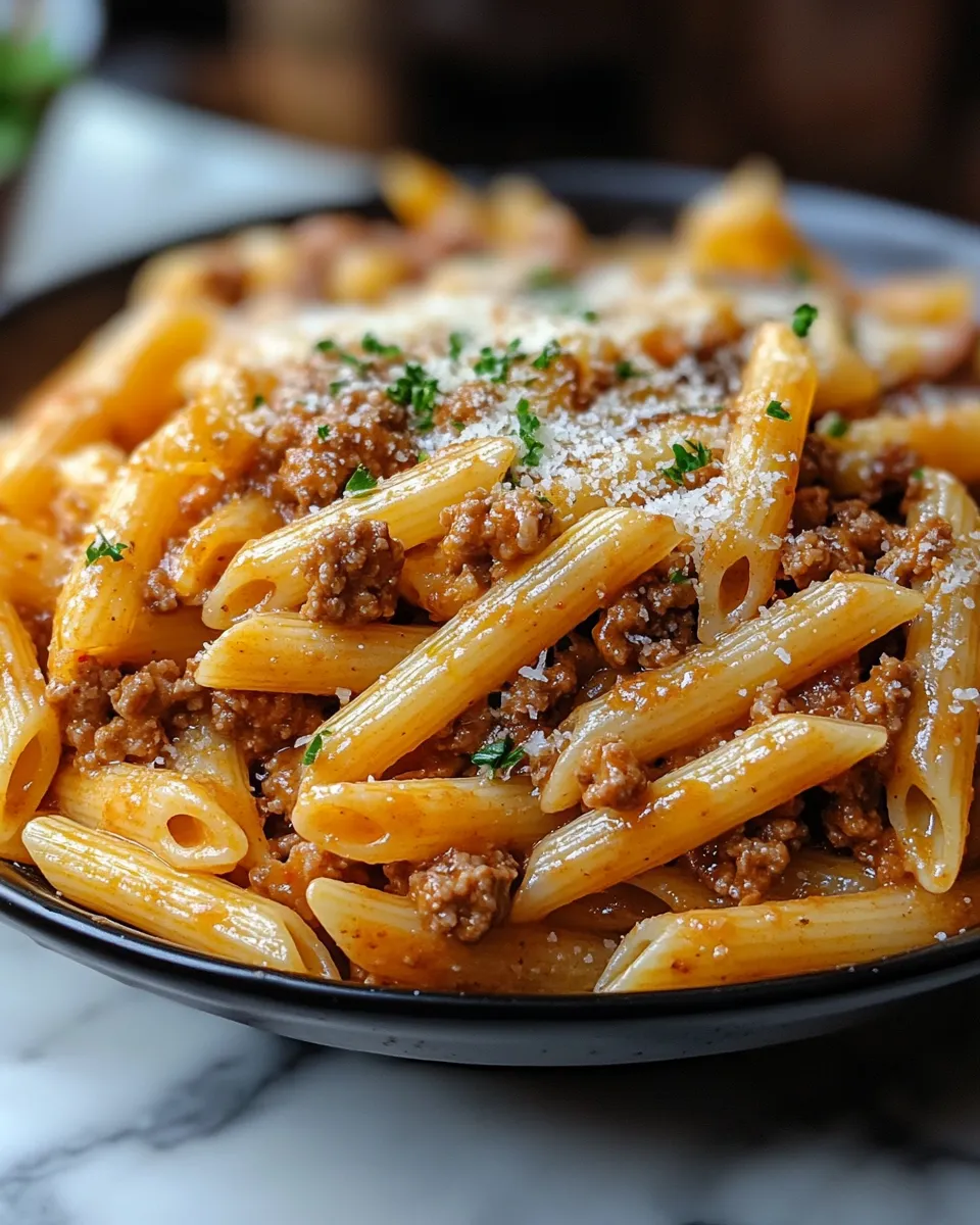 Incredible Creamy High Protein Beef Pasta