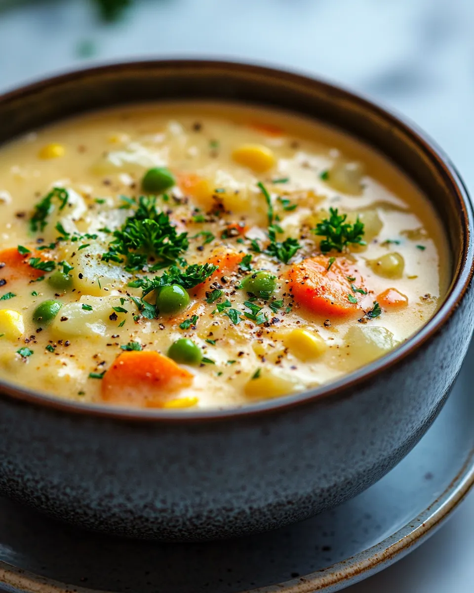 Cozy One-Pot Creamy Vegetable Soup Comfort Bowl