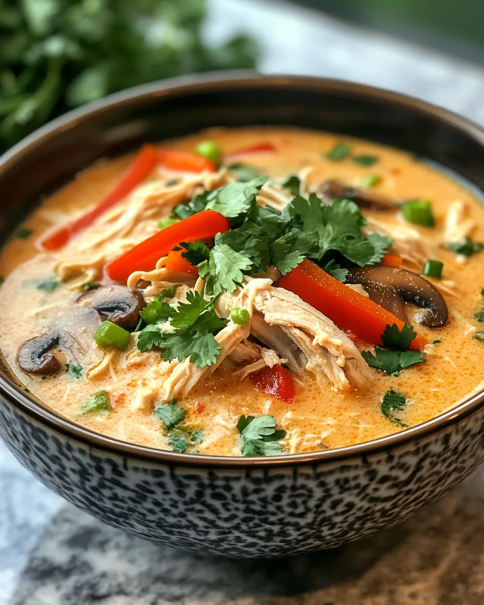 Irresistible Crockpot Thai Coconut Chicken Soup