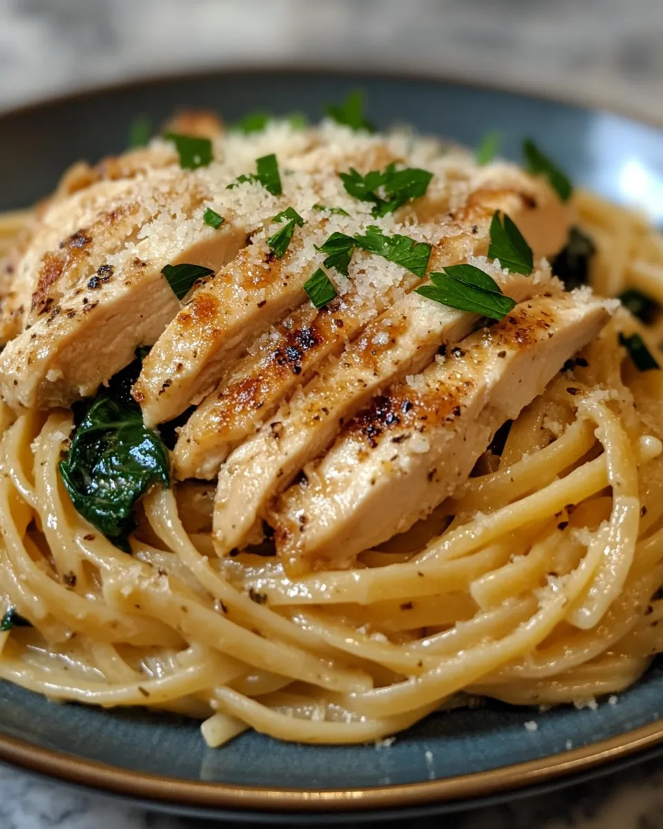 Healthy Chicken Spinach Pasta