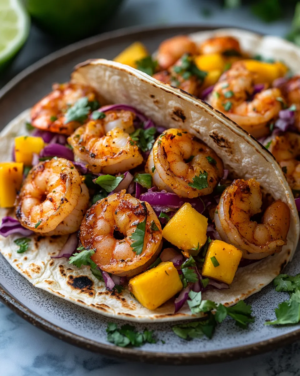 Zesty Spicy Shrimp Tacos with Mango Salsa