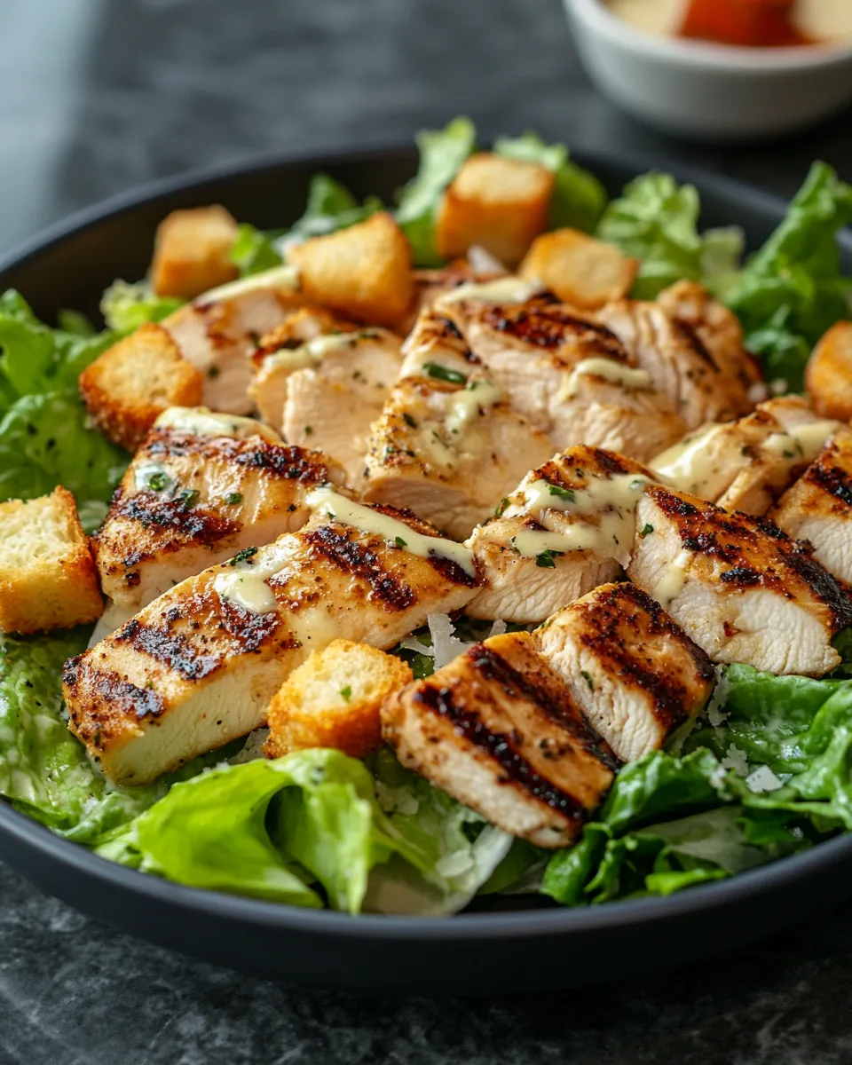Healthy Chicken Caesar Salad Dinner