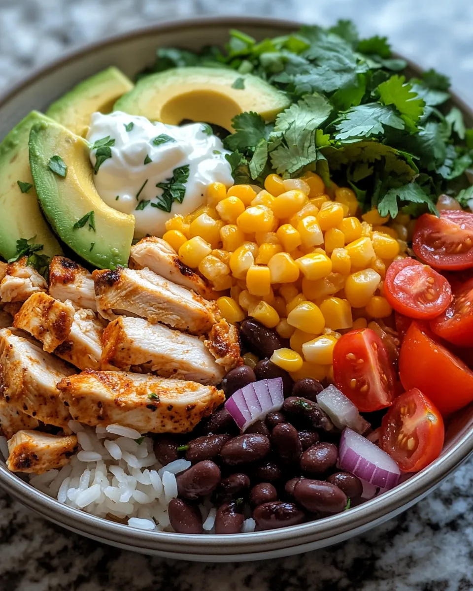 Savory High Protein Chicken Burrito Bowl