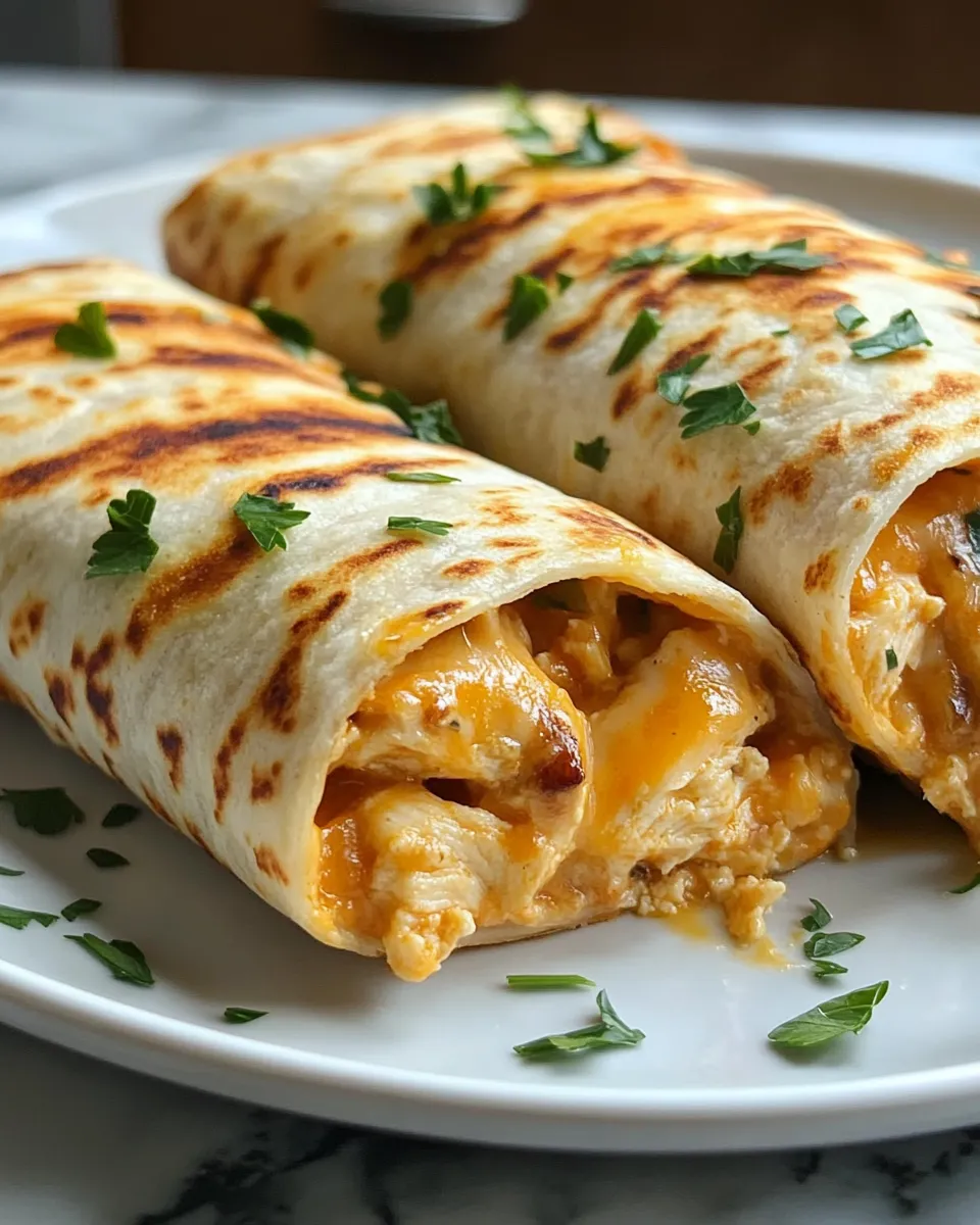 Loaded Cheesy Garlic Chicken Wraps Flavor Bomb