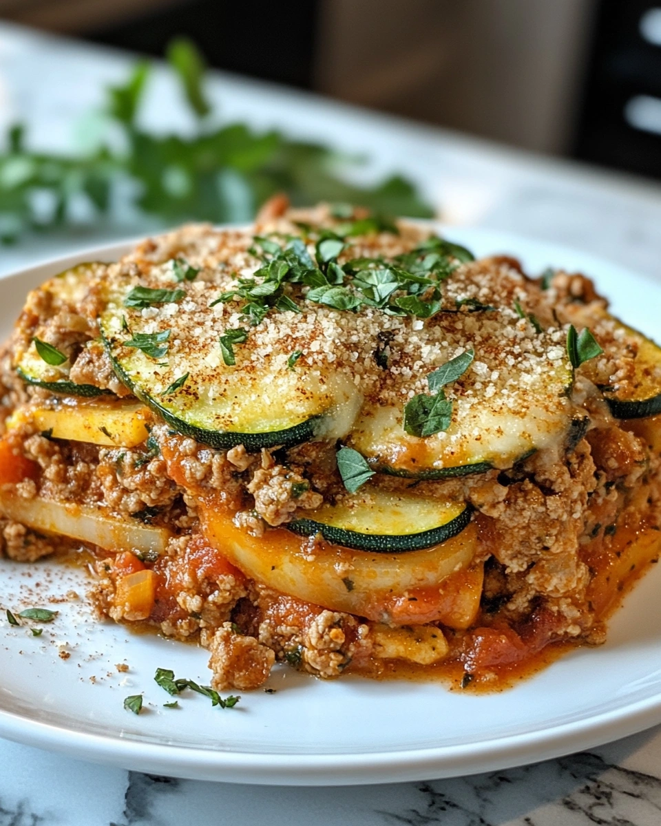 Ground Turkey Zucchini Casserole with Cheese