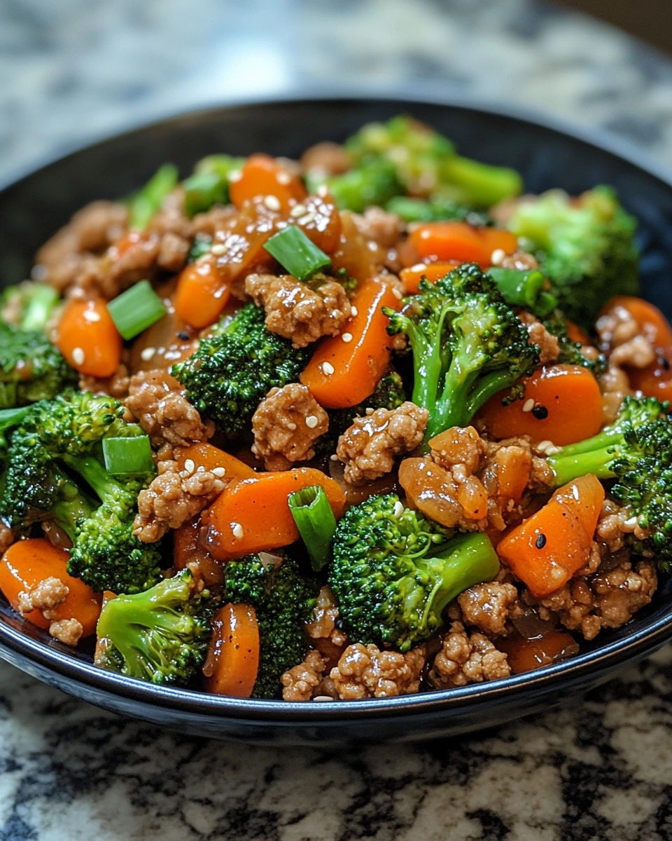 Ground Turkey Stir Fry with Broccoli and Carrots