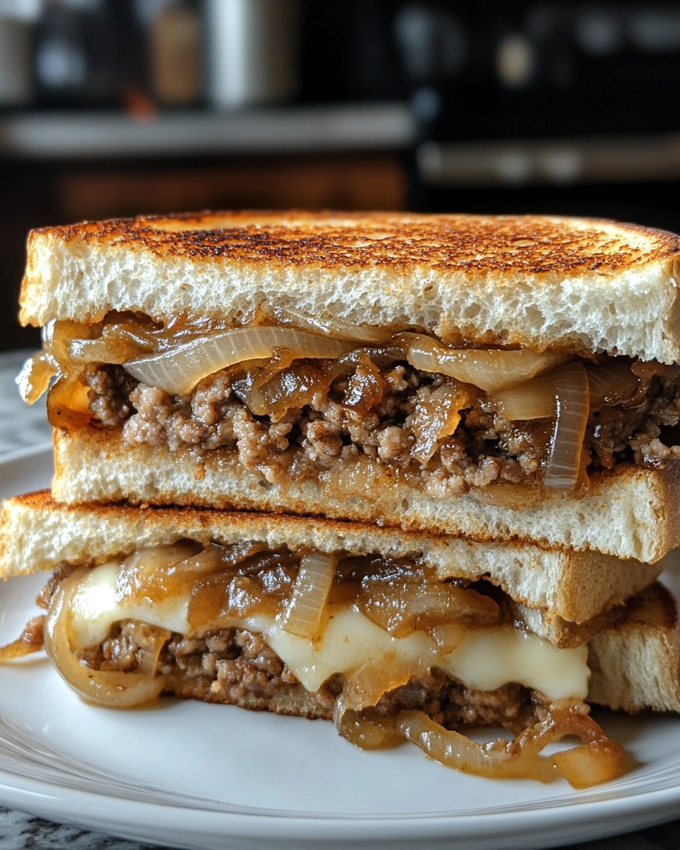 Ground Turkey Patty Melt with Caramelized Onions