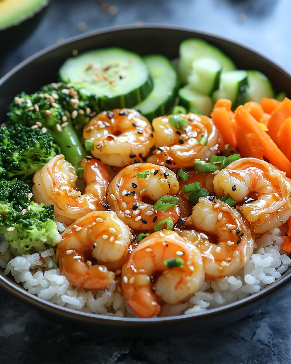 High Protein Honey Garlic Shrimp Bowl with Rice
