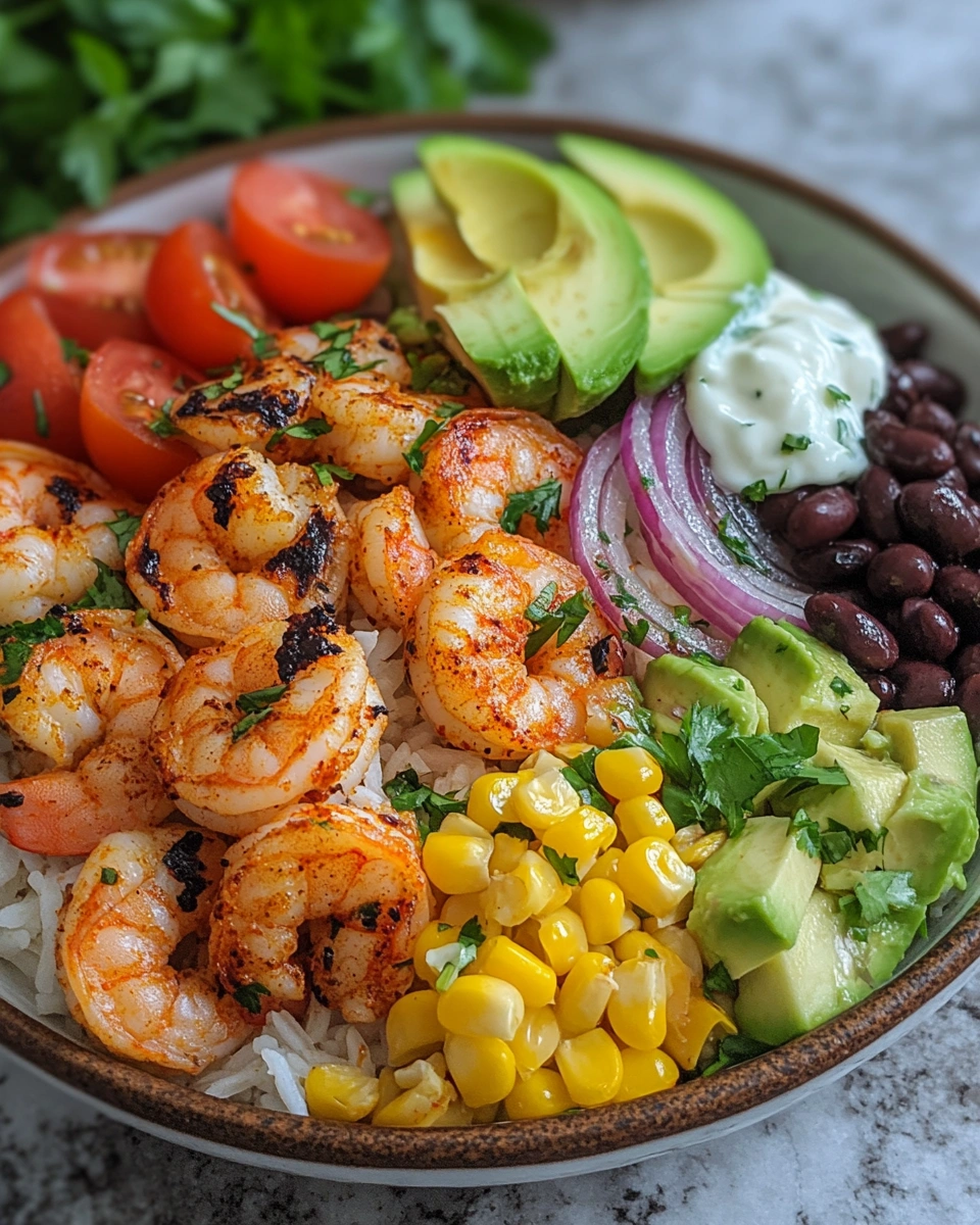 Cilantro Lime Shrimp Burrito Bowl (Healthy Version)