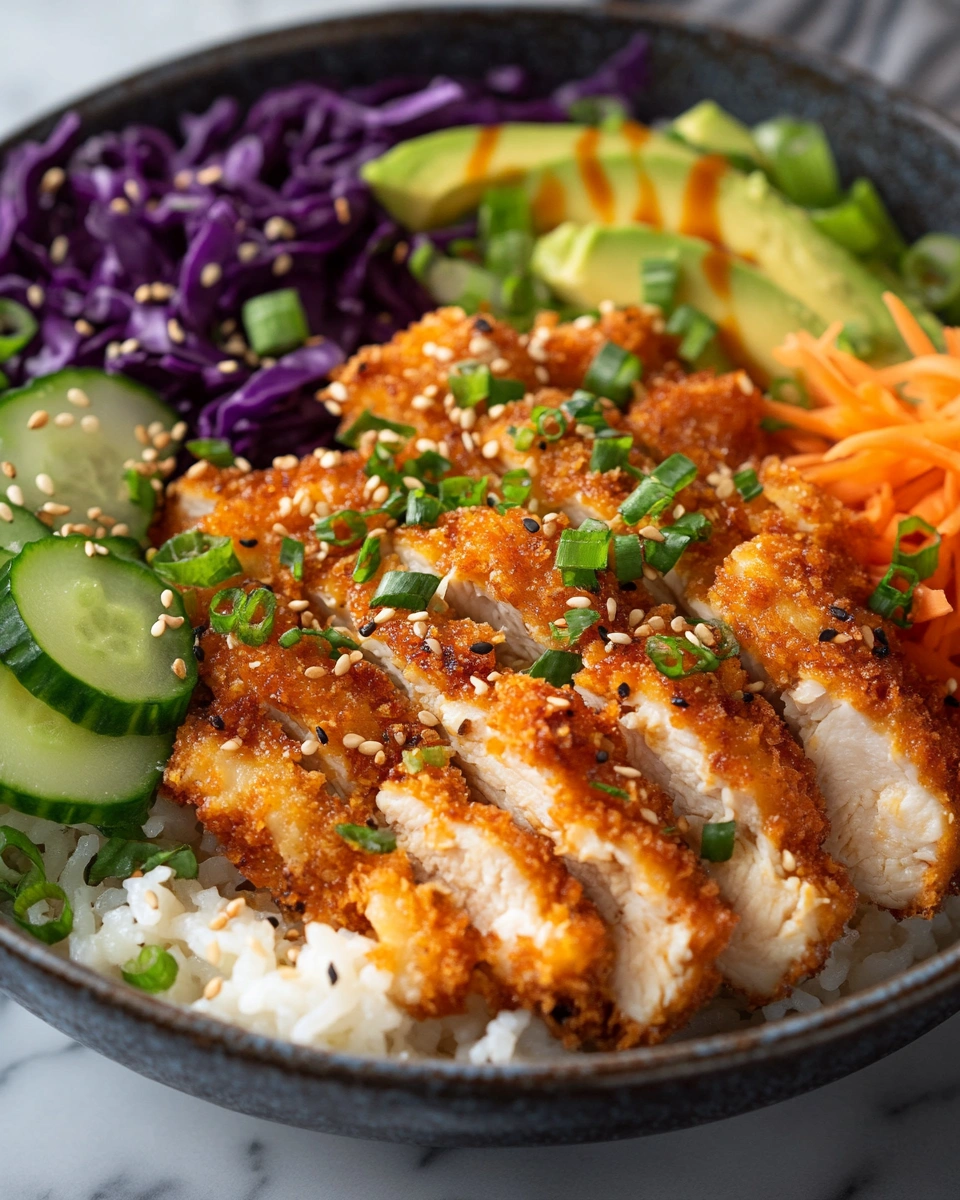 Crispy Chicken Rice Bowl with Tangy Sauce