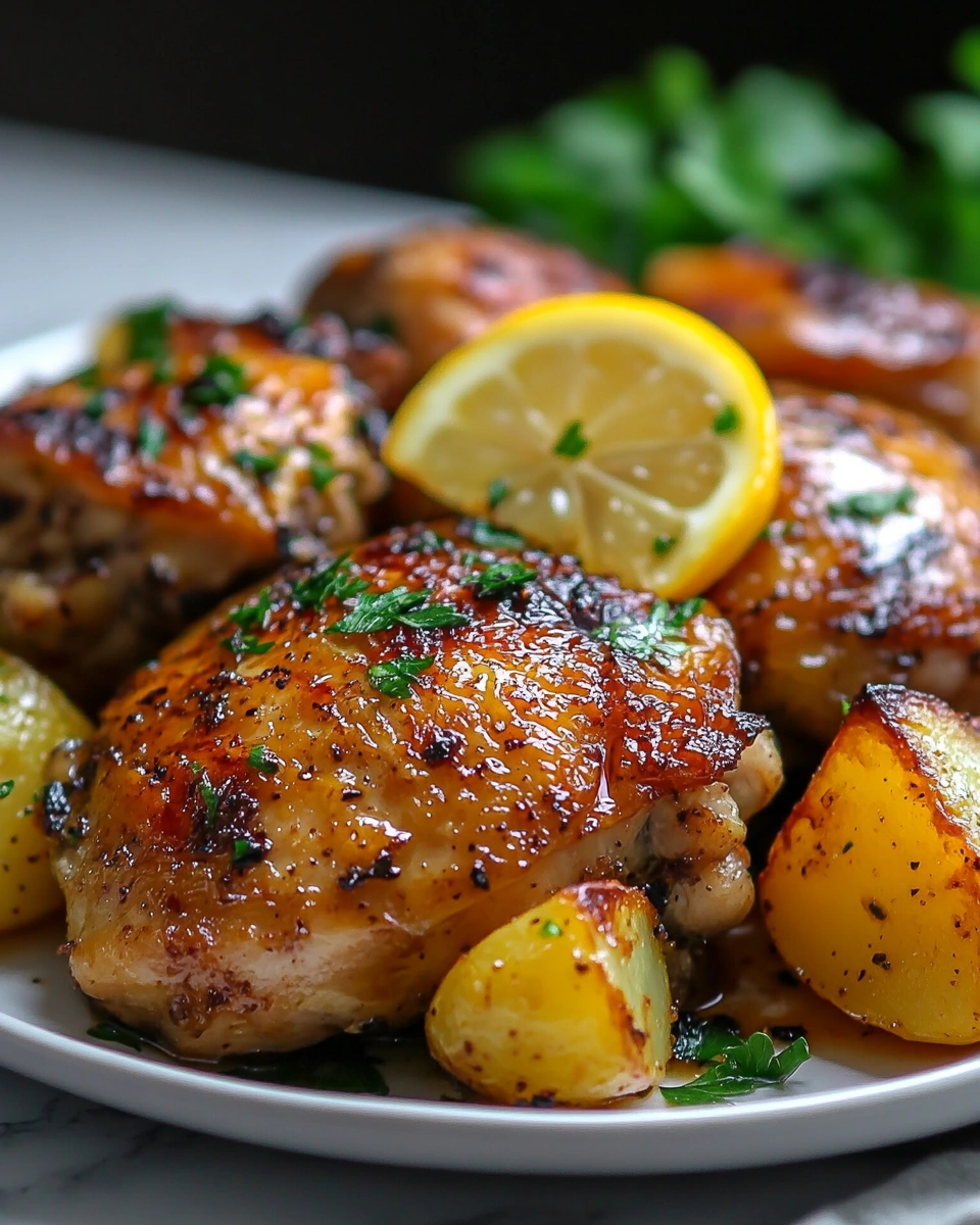 One Pan Lemon Garlic Chicken and Potatoes