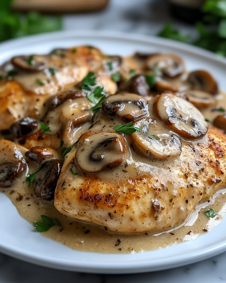 Creamy Garlic Mushroom Chicken Skillet