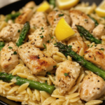 Easy High Protein Chicken Orzo with Asparagus & Greek Yogurt Sauce – The Best Comfort Food You’ll Ever Try