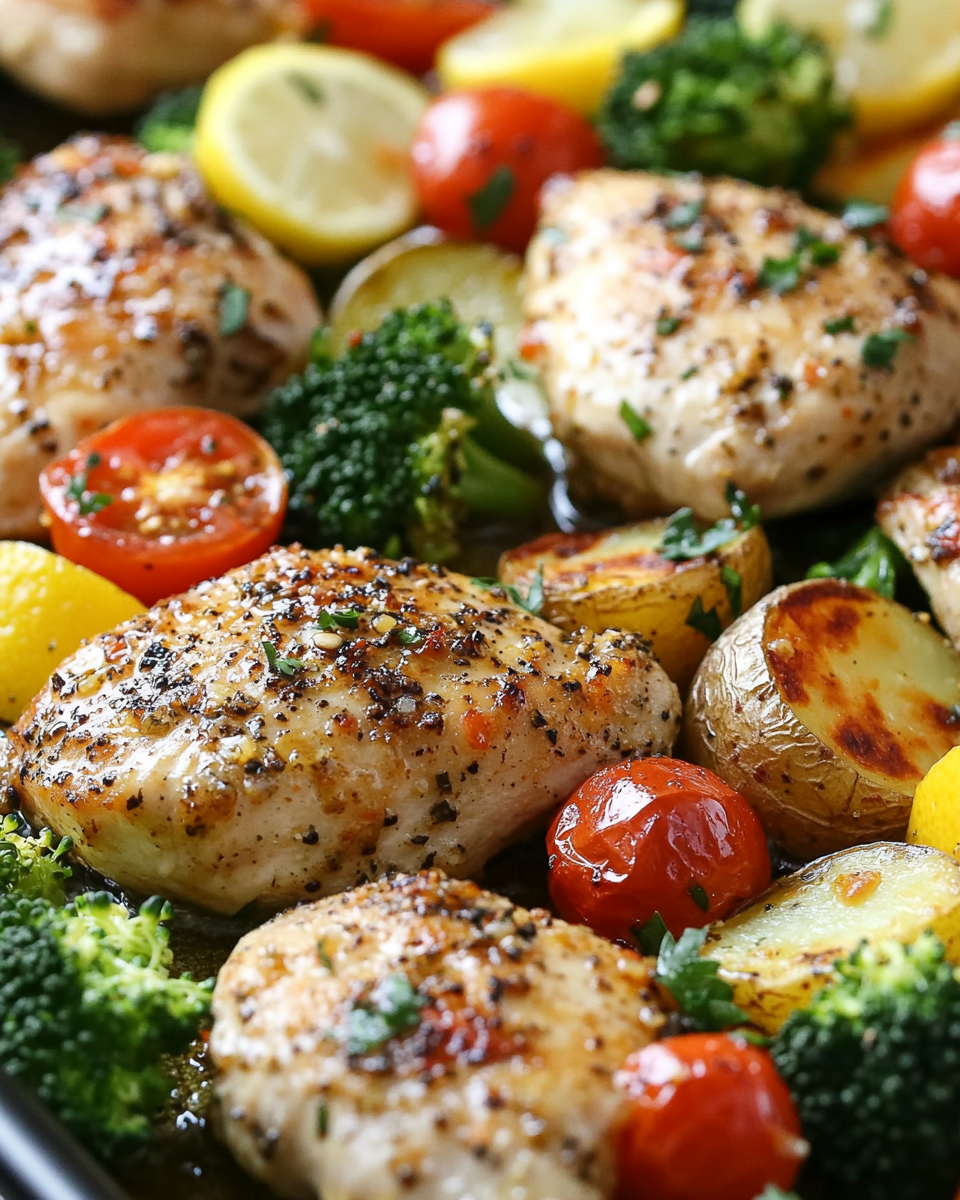 Sheet Pan Garlic Butter Chicken & Veggies (Light Butter Swap)