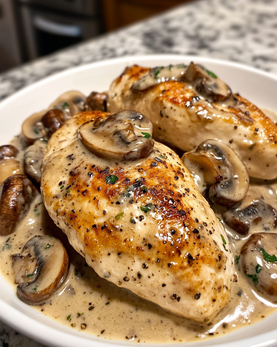 Easy Creamy Mushroom Chicken (Greek yogurt base) – The Best Creamy Mushroom Chicken You’ll Ever Try
