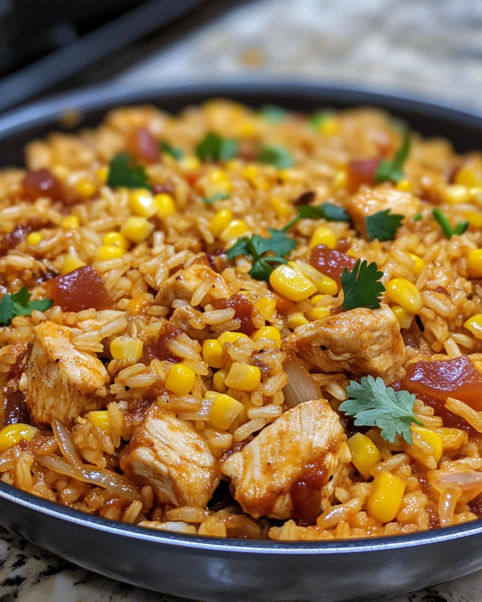 The Easiest BBQ Chicken Rice Skillet You’ll Ever Make