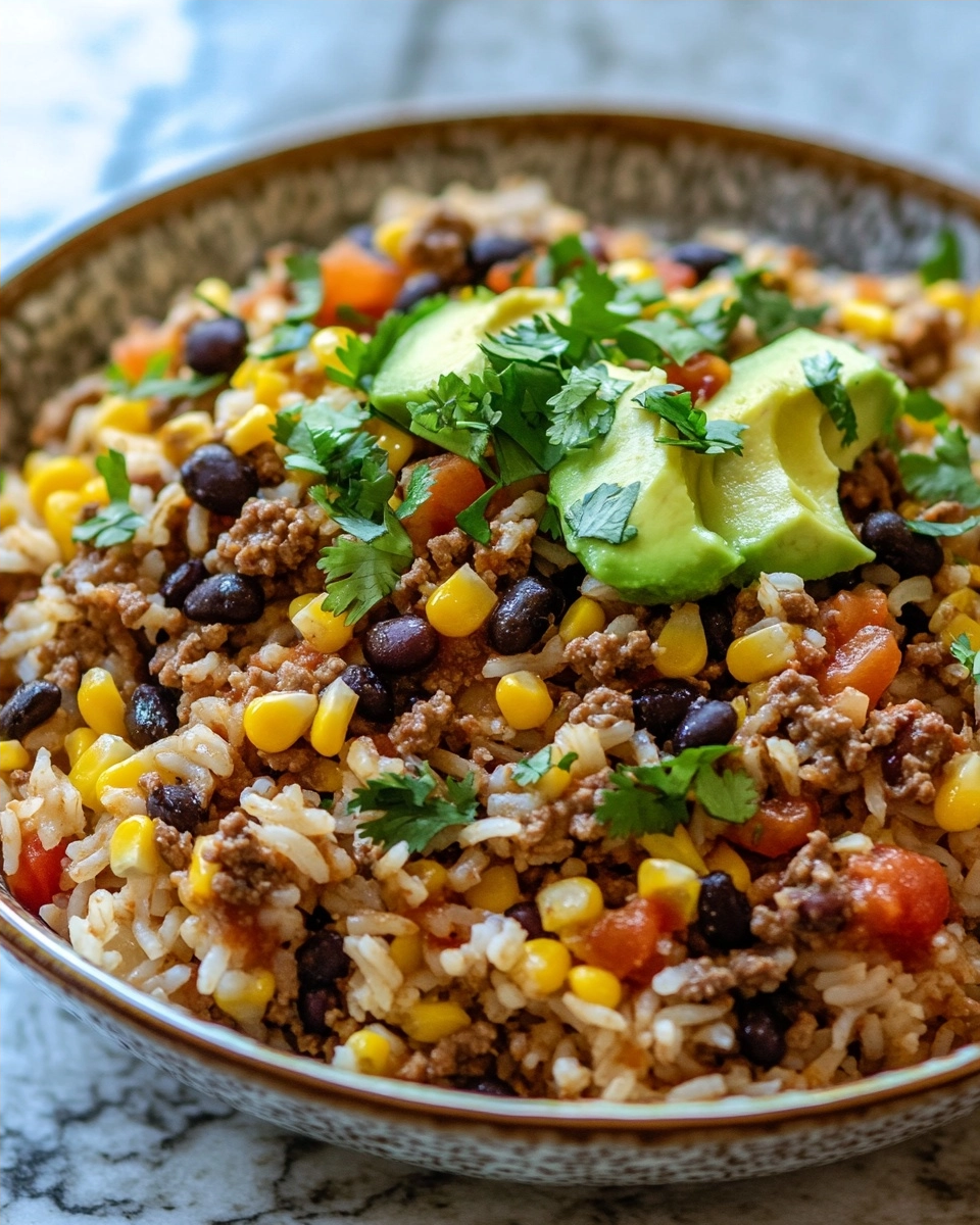 Easy Beef Taco Rice Bowl Recipe