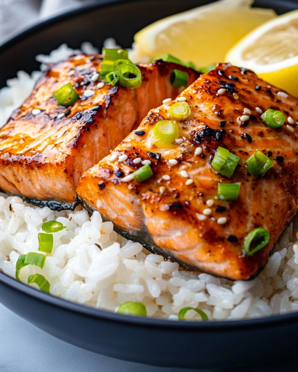 Easy Garlic Salmon Rice Bowl Recipe